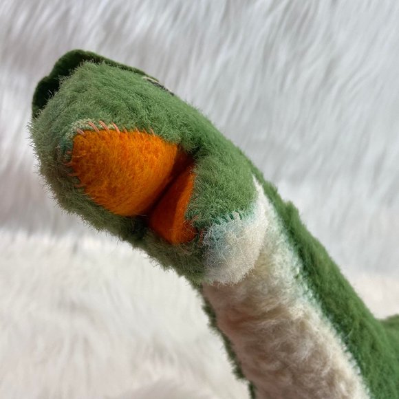 Vintage Polka Dotted Green Brontosaurus Dinosaur 19 1/2" Plush Stuffed Animal - Picture 10 of 13